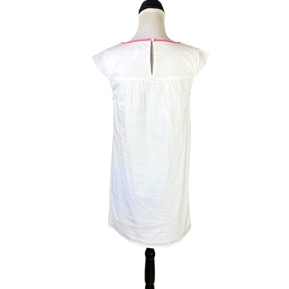 Southern Tide NWOT Sadie White Seersucker Flower Embroidered Summer Shift Dress - Picture 6 of 13